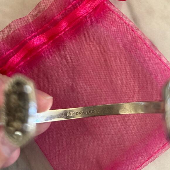 Kendra Scott Grey Drusy Stone Silver Cuff Bracelet - Picture 3 of 6